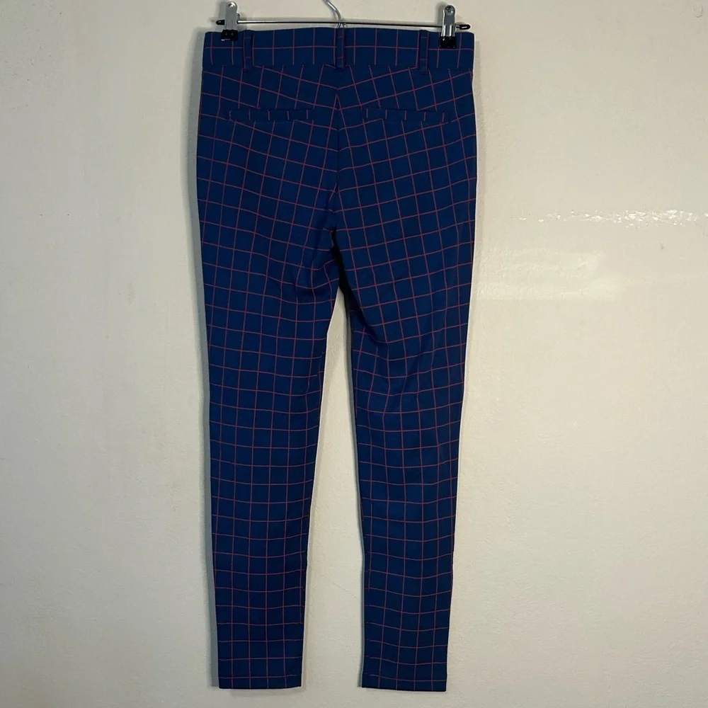 Betabrand Blue and Red Windowpane Pant - Picture 3 of 5